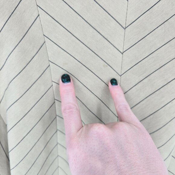 Ilie Wacs 6 beige diagonal stripe wood button blazer jacket VTG UNION tag USA - Picture 8 of 14